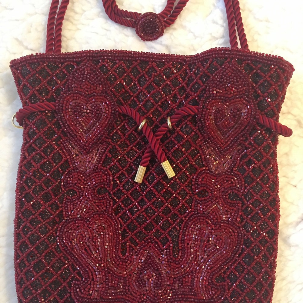❤️Beautiful Sweetheart Hand-Beaded Drawstring Bag❤️ - Picture 4 of 8